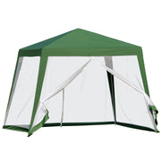 Garden Gazebo Marquee 3x3 m Weatherproof Mosquito Net, Metal & Polyester, Green