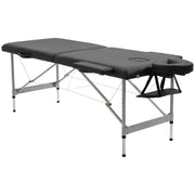 Foldable Massage Table 7-Zone Professional Height-Adjustable 130kg Capacity, Black