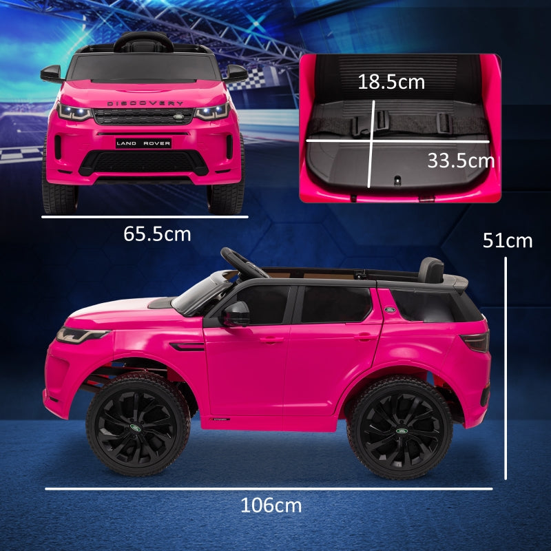 Licensed Land Rover Discovery Sport 12V Kids Ride on Car, Pink