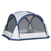 Dome Tent, 6-8 Person Camping with 4 Mesh Doors Oxford Cloth, White and Blue