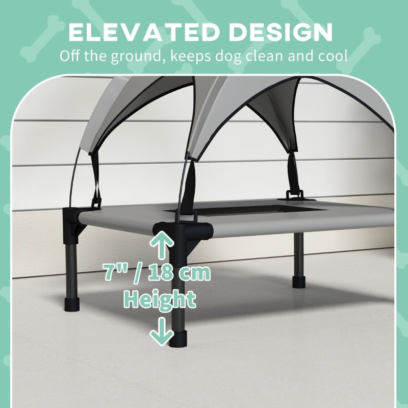 Cooling Raised Pet Bed, Washable Breathable Mesh for Mini Small Dogs, Light Grey