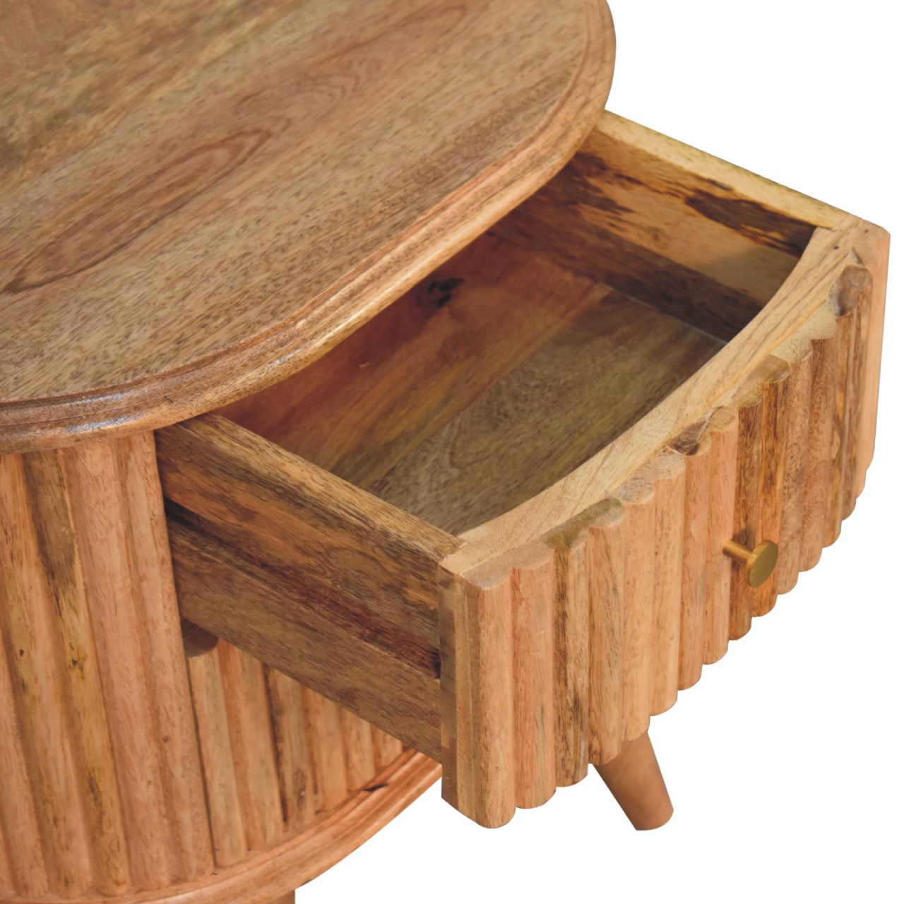 Solid Wood Soba Bedside, 2 Drawers, Brown