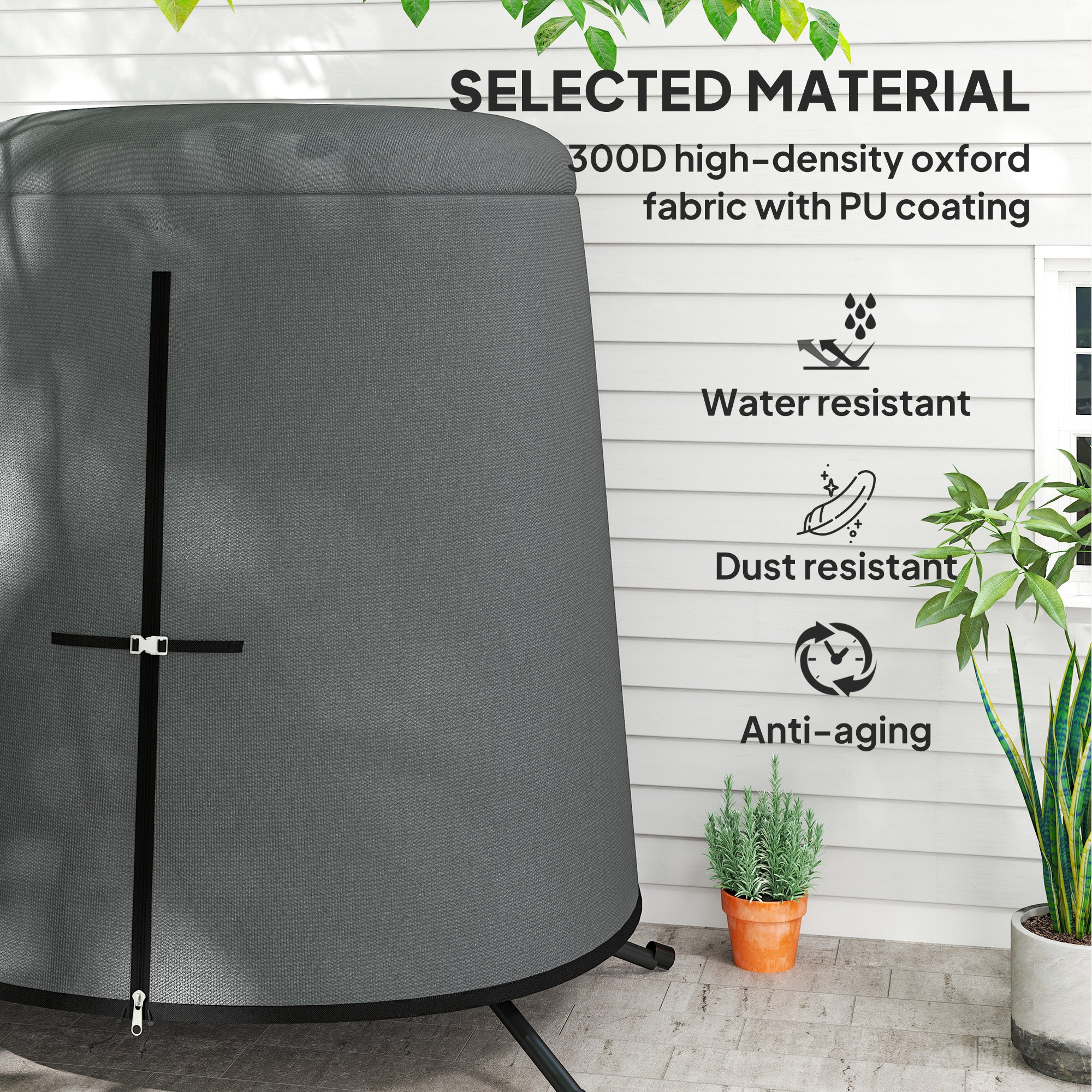 Hanging Egg Chair Protective Cover, 196 x 230 cm, Grey