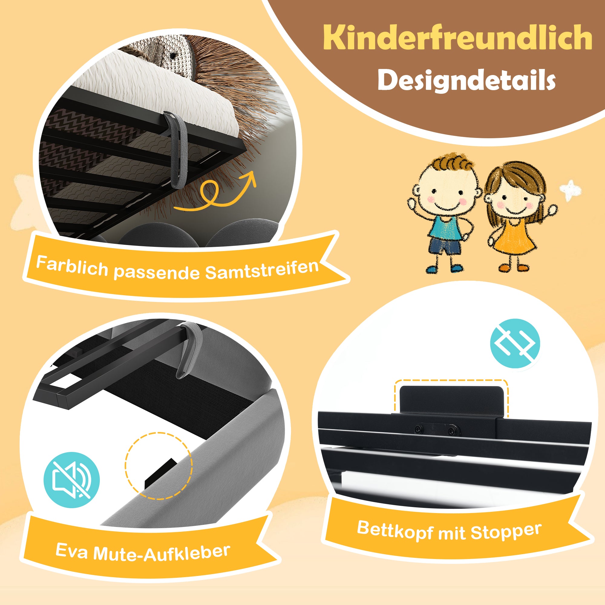 Daybed, Upholstered Sofa Bed with Hydraulic Storage, 90x190 cm, Velvet Gray