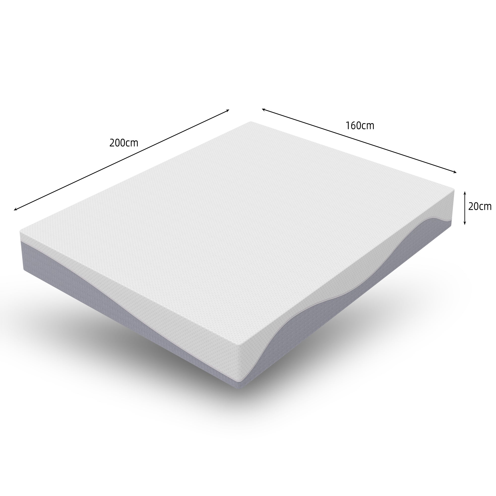 Foam Mattress Comfortable Medium Firmness 160x200 cm Grey/White
