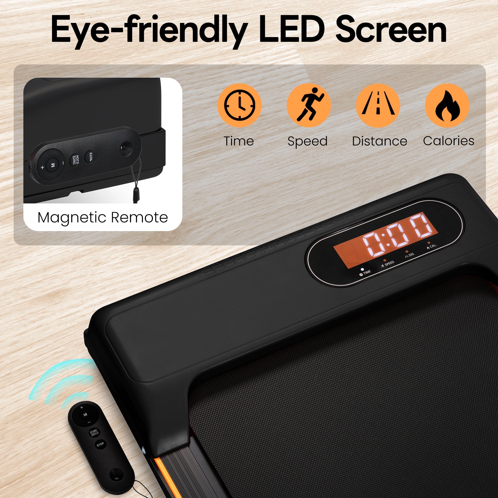 Folding Under Desk Walking Pad Treadmill with Adjustable Incline, Low Noise for Home & Office, Black