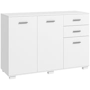 Sideboard Modern Storage Cabinet with 2 Drawers, 3 Doors and Adjustable Shelves, White