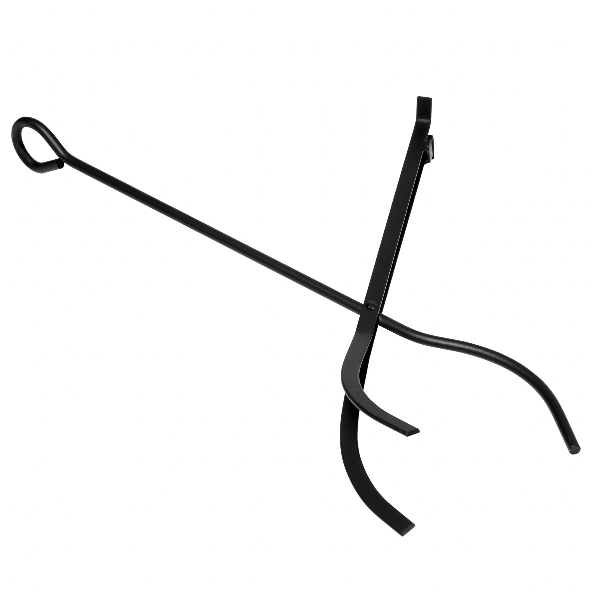 Metal Firewood Log Holder, 2 Layer Storage Rack with 4 Tools, Black