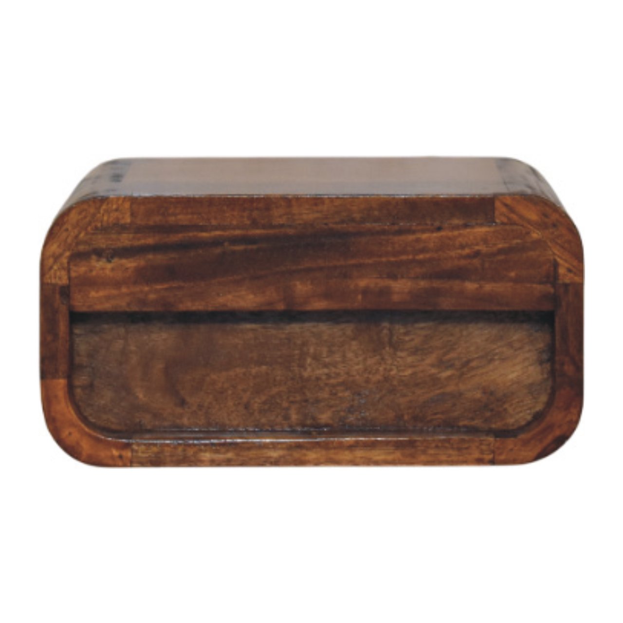 Avora Mini Wall-Mounted Nightstand, 1 Drawer, Solid Wood Dark Brown