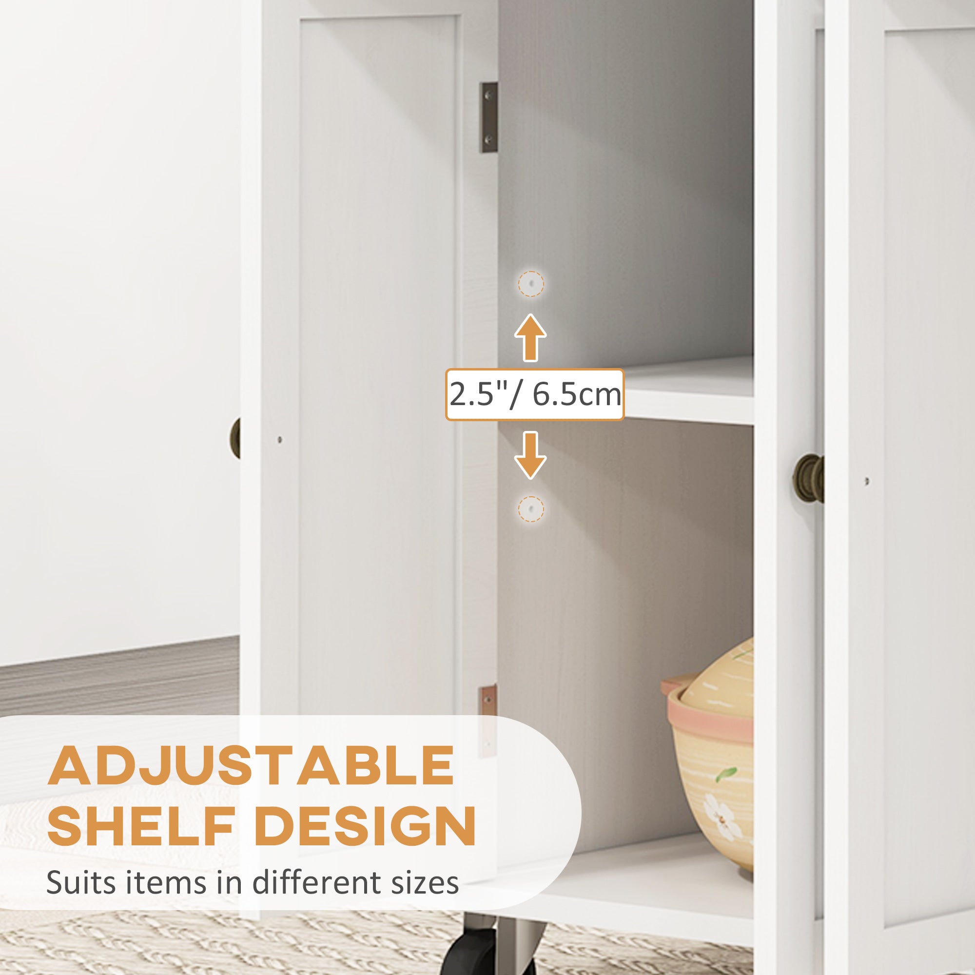 Rolling Kitchen Island Storage Trolley with Drawers and Rubber Wood Top, White