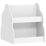 Children's Bookshelf 2-Tier 4 Shelves with Wheels - White