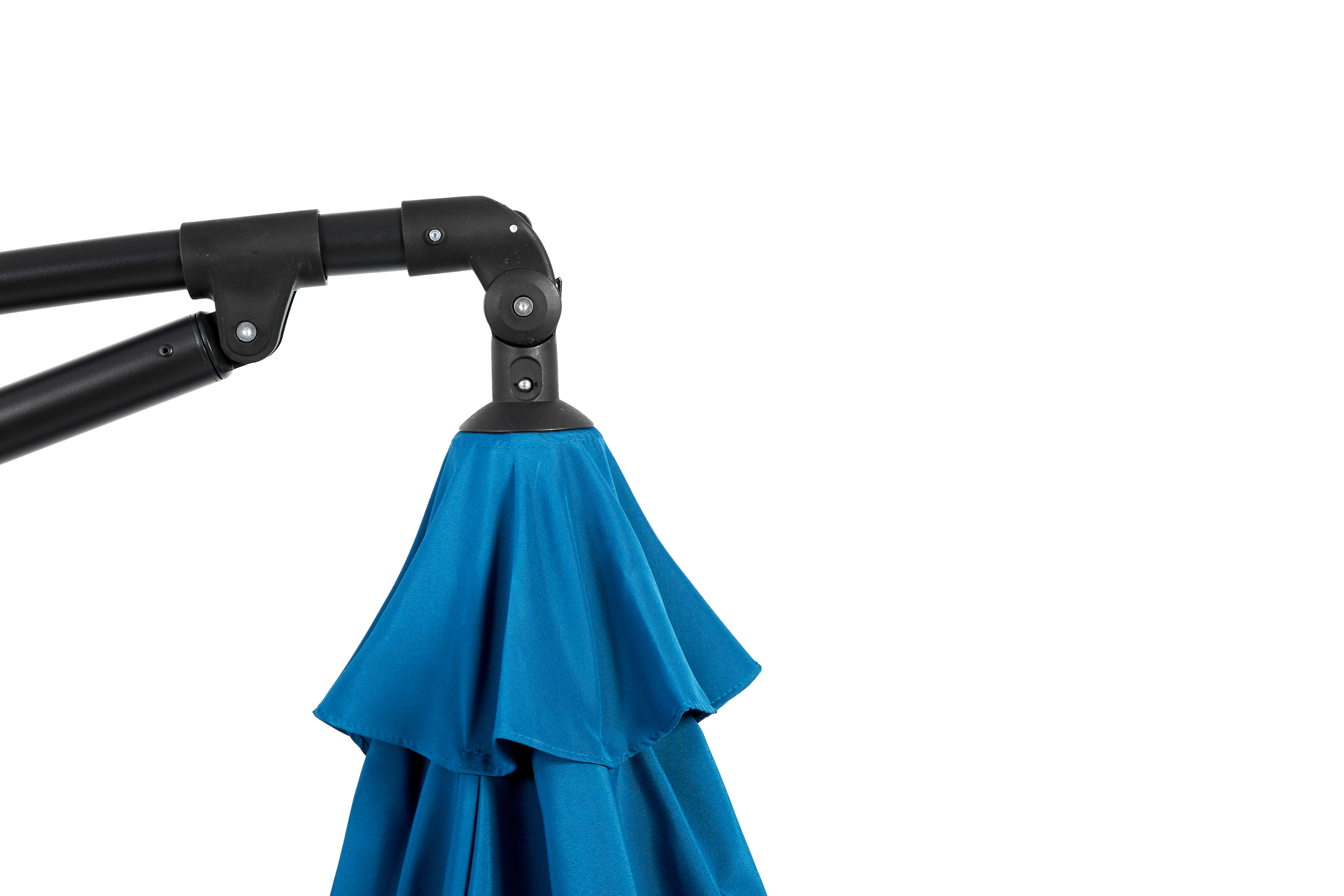 Double Sided Outdoor Umbrella, 14.8 Ft Rectangular Large with Crank, Blue