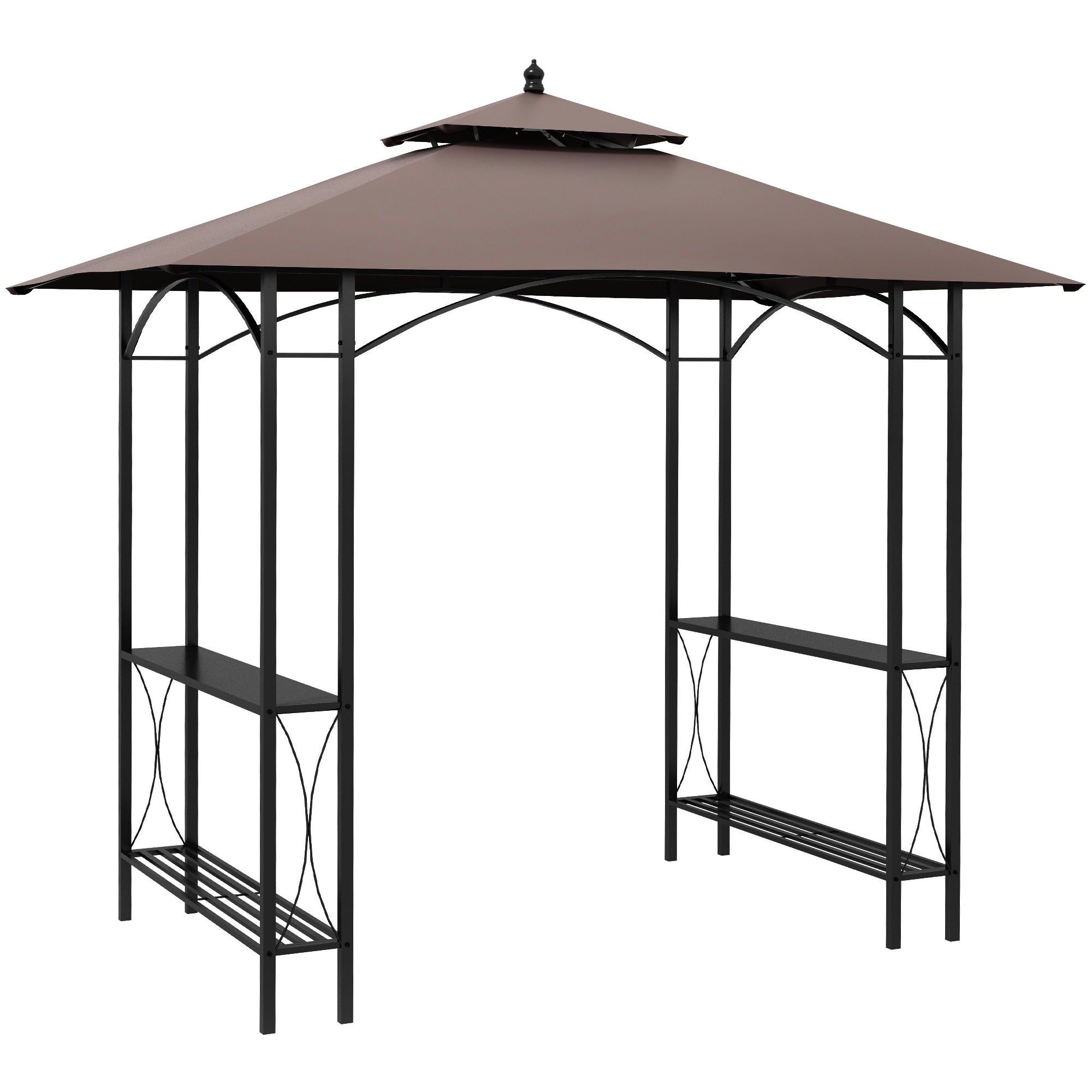 BBQ Tent Canopy 2.5 x 1.5m Outdoor Gazebo Sun Shelter - Coffee