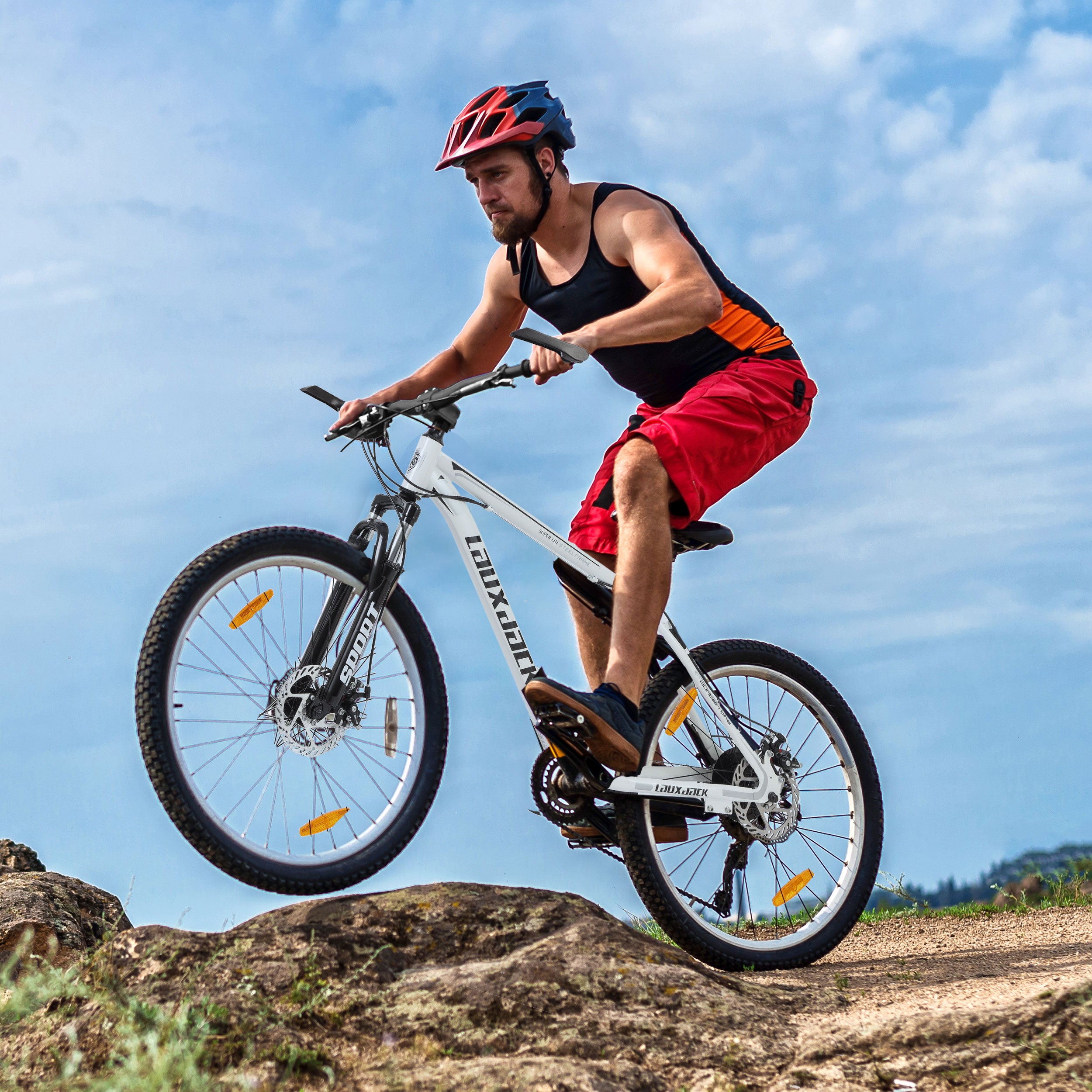 Hardtail Mountain Bike, 28-Inch 21-Speed Shimano Tourney with Disc Brakes, Black