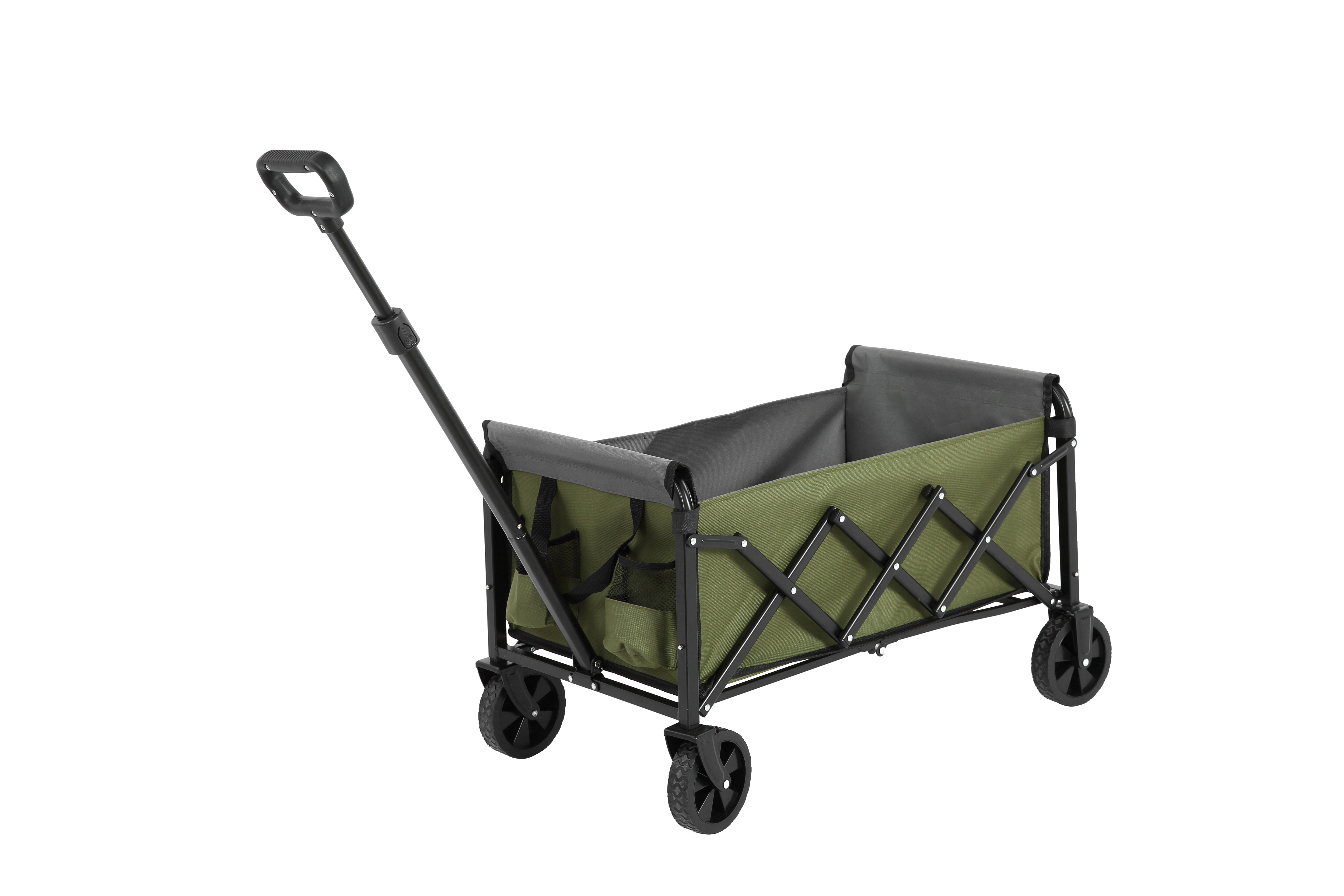 Lightweight Portable Heavy Duty Folding Beach Wagon Outdoor Utility Cart Army Green