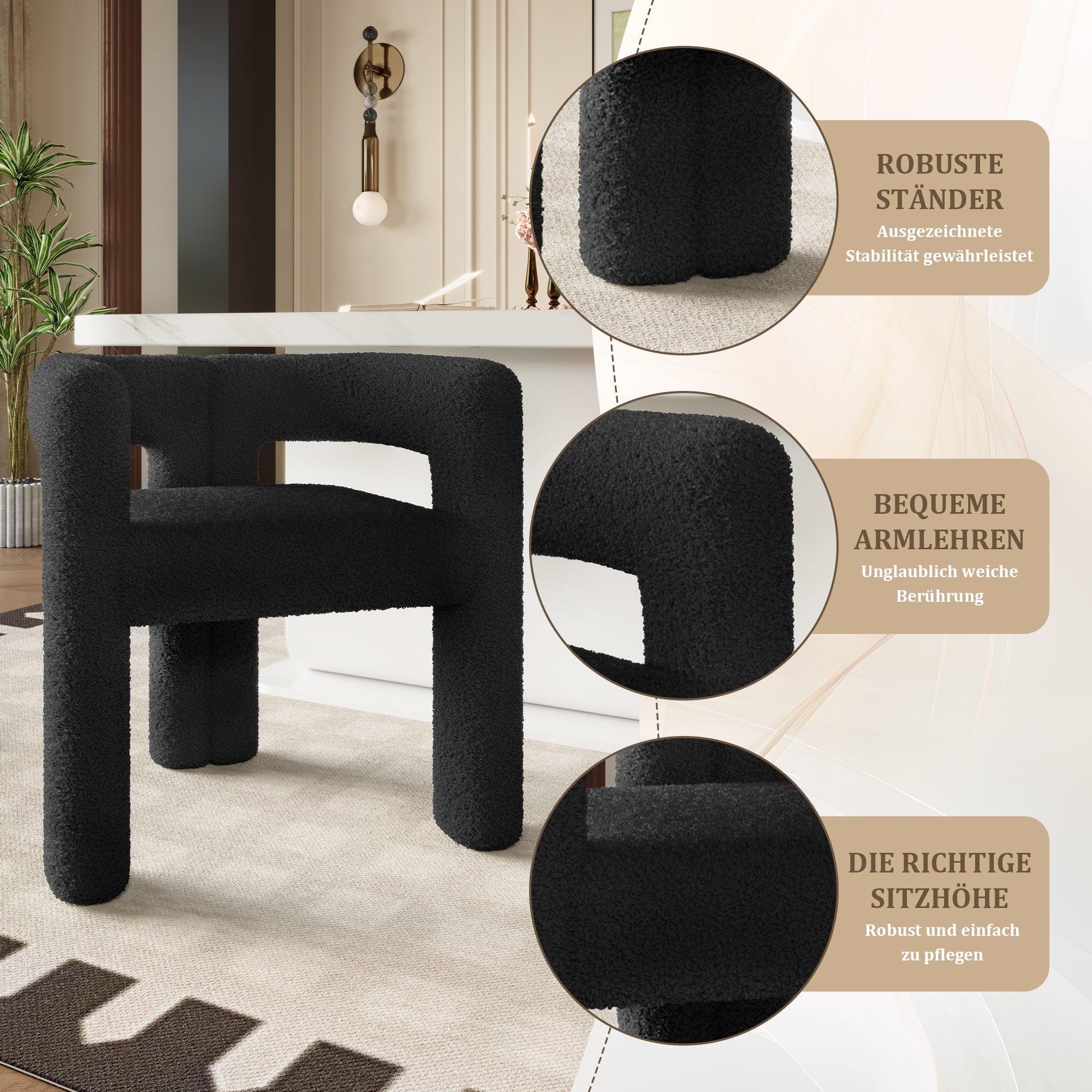 Ergonomic Armchair Unique Design Maximum Comfort, Premium Teddy Pile