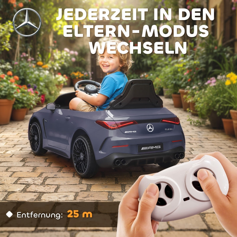 Children's Electric Car Mercedes Design 12V Motor with Remote Control and LED Lights, Grey