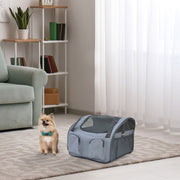 Pet Carrier Folding Bag Portable Travel Cage Mesh Holder - Grey