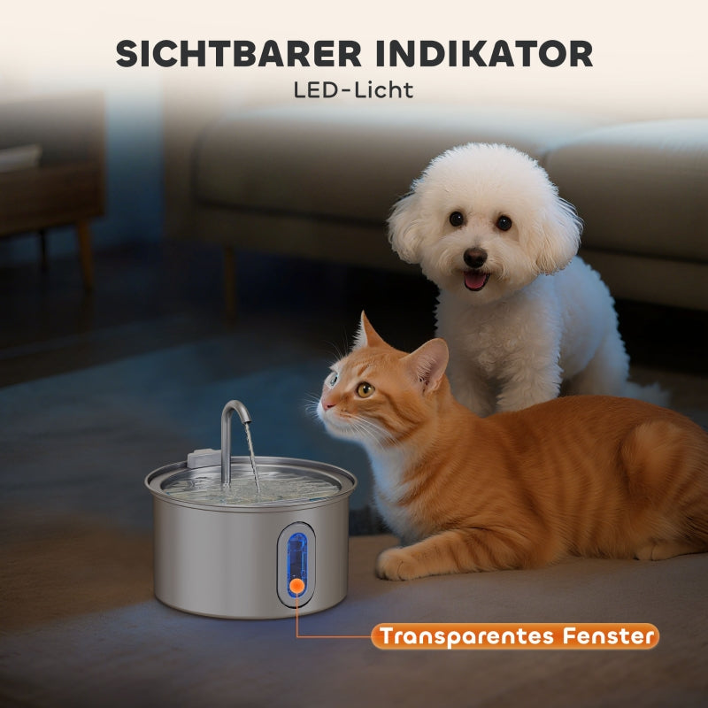 Cat Fountain 2.5L Quiet Pump LED Activated Carbon Filter