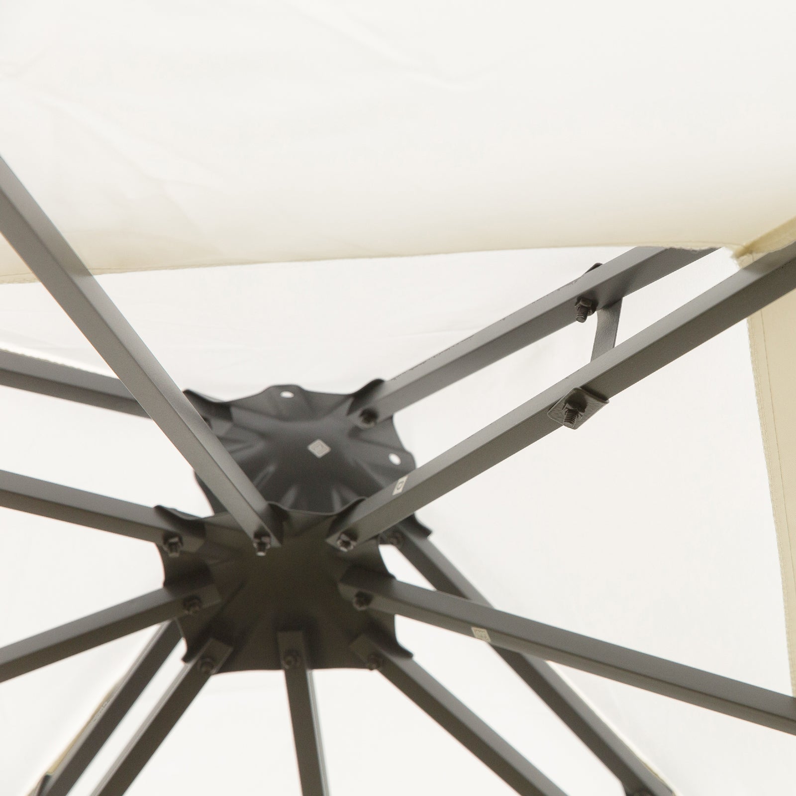 Gazebo 3 x 3m 2 Tier Roof Decorative Steel Frame - Cream