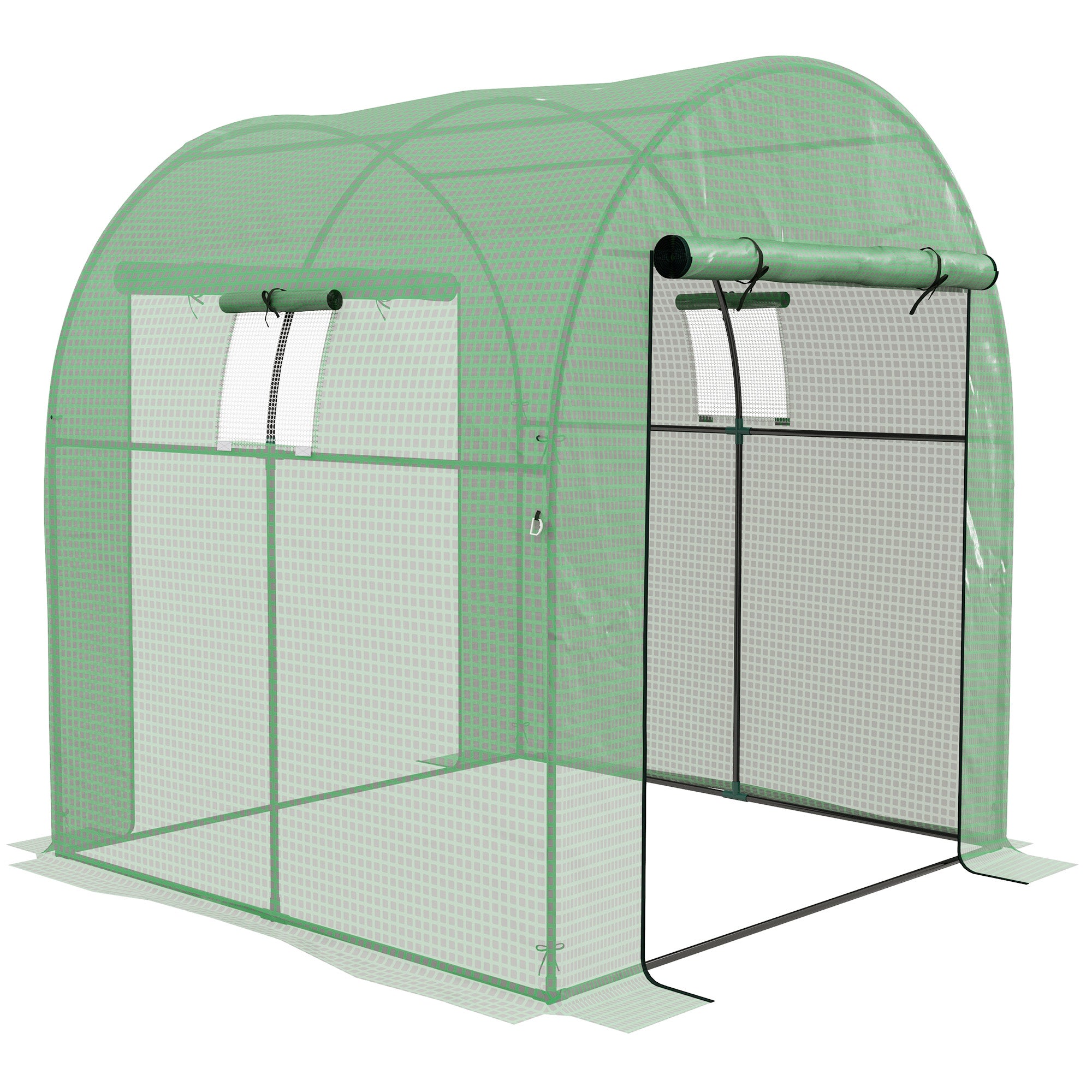 Walk-In Polytunnel Greenhouse, 180 x 180cm, Green