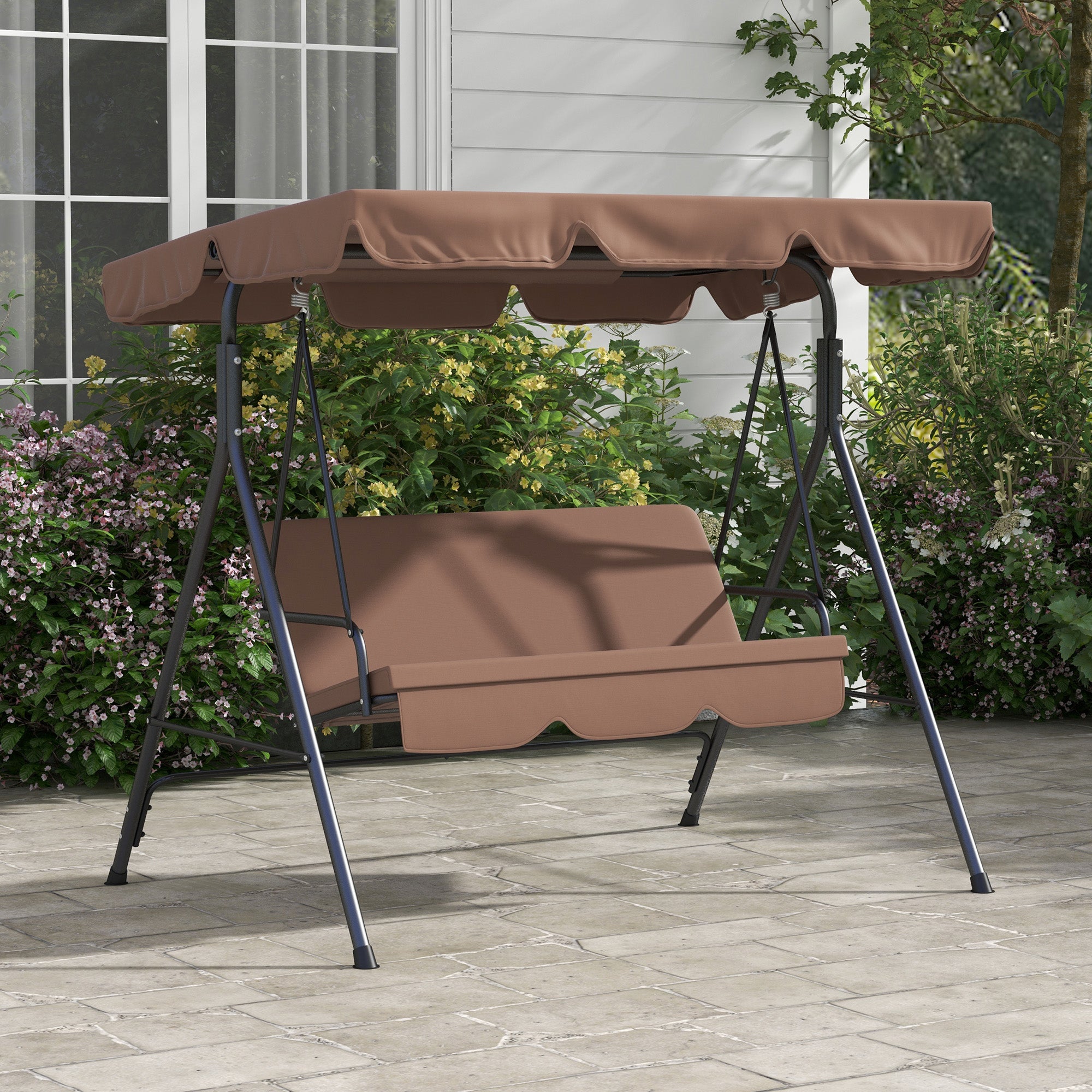 Hollywood Swing 3-Seater Adjustable Canopy Water-Repellent 200kg Load Capacity