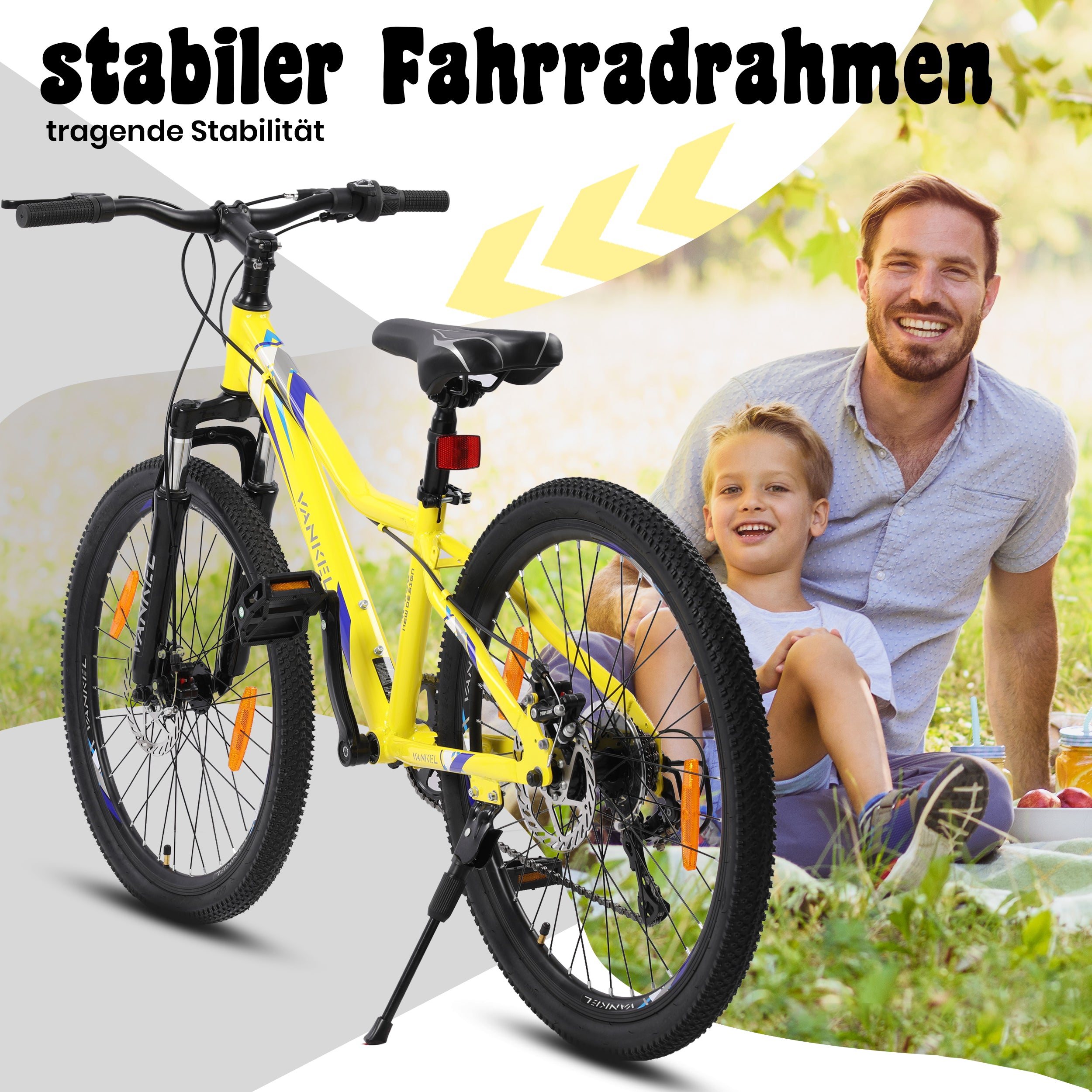 24-Inch Mountain Bike for Boys and Girls, 6-Speed Gears and Shock-Absorbing Fork, Steel Frame