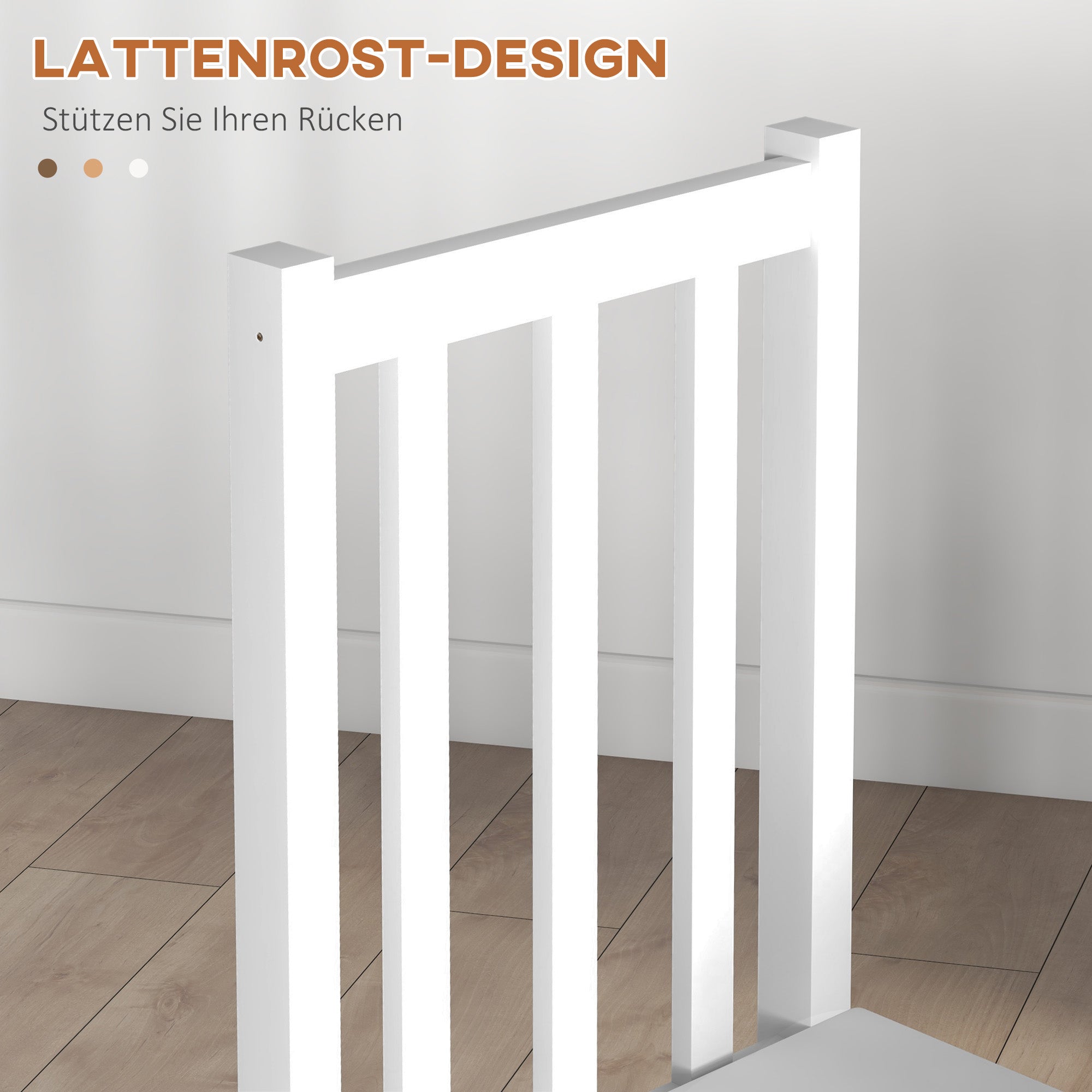 Dining Chairs, Set of 2, 120 kg, Pinewood White