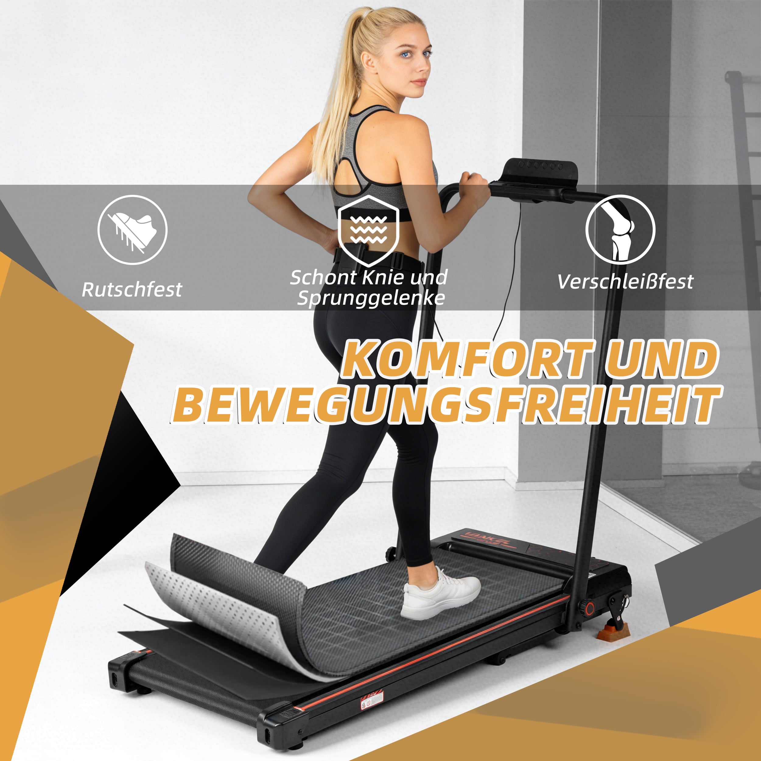 Electric Treadmill, Foldable with App Remote Control and LED Display, 12 km/h 0.75 HP Black