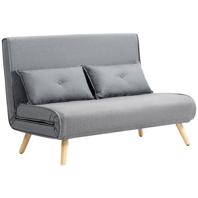 Two-Seater Sofa Bed, Linen-Look, Grey