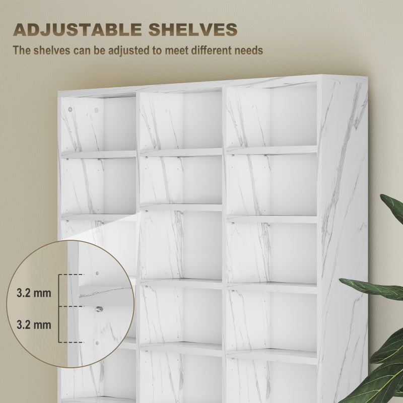 CD Storage Unit Adjustable Shelves 102 x 195 cm Marble Effect