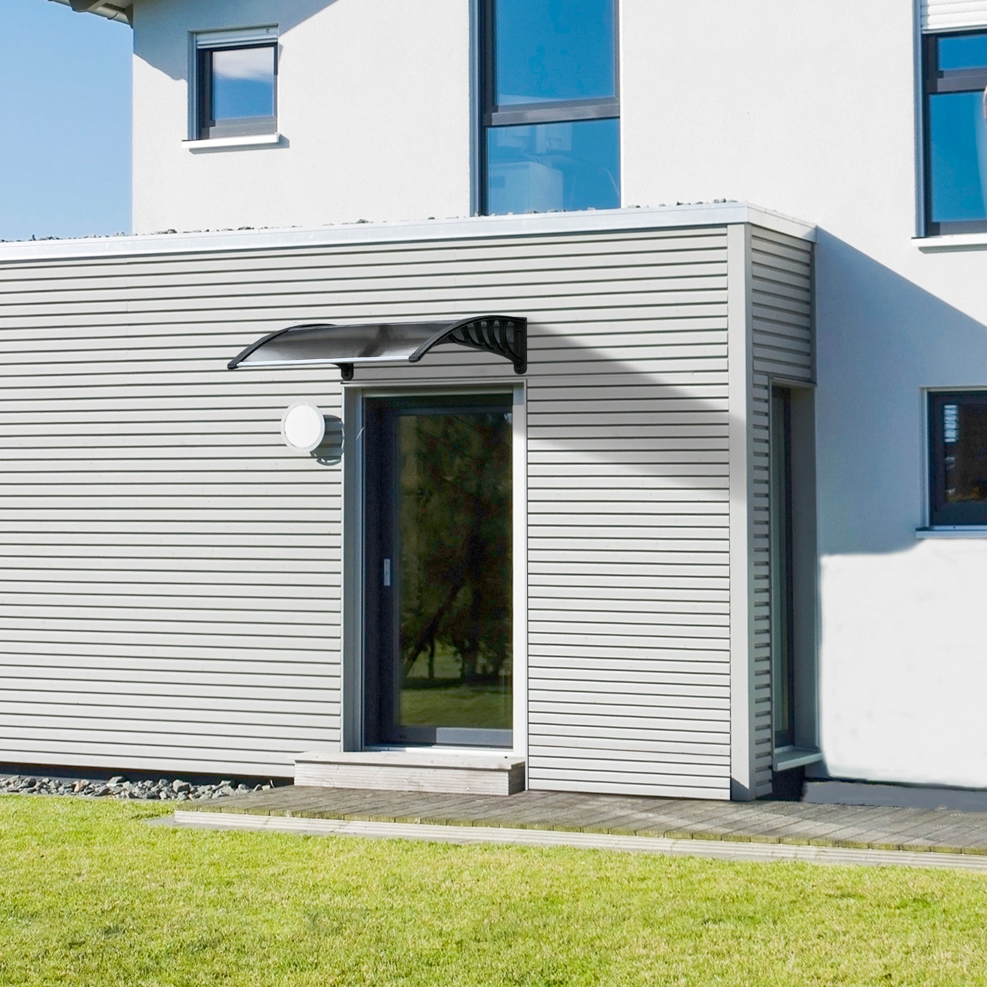 Front Door Canopy with UV Protection and Rain Protection, Aluminium Brown