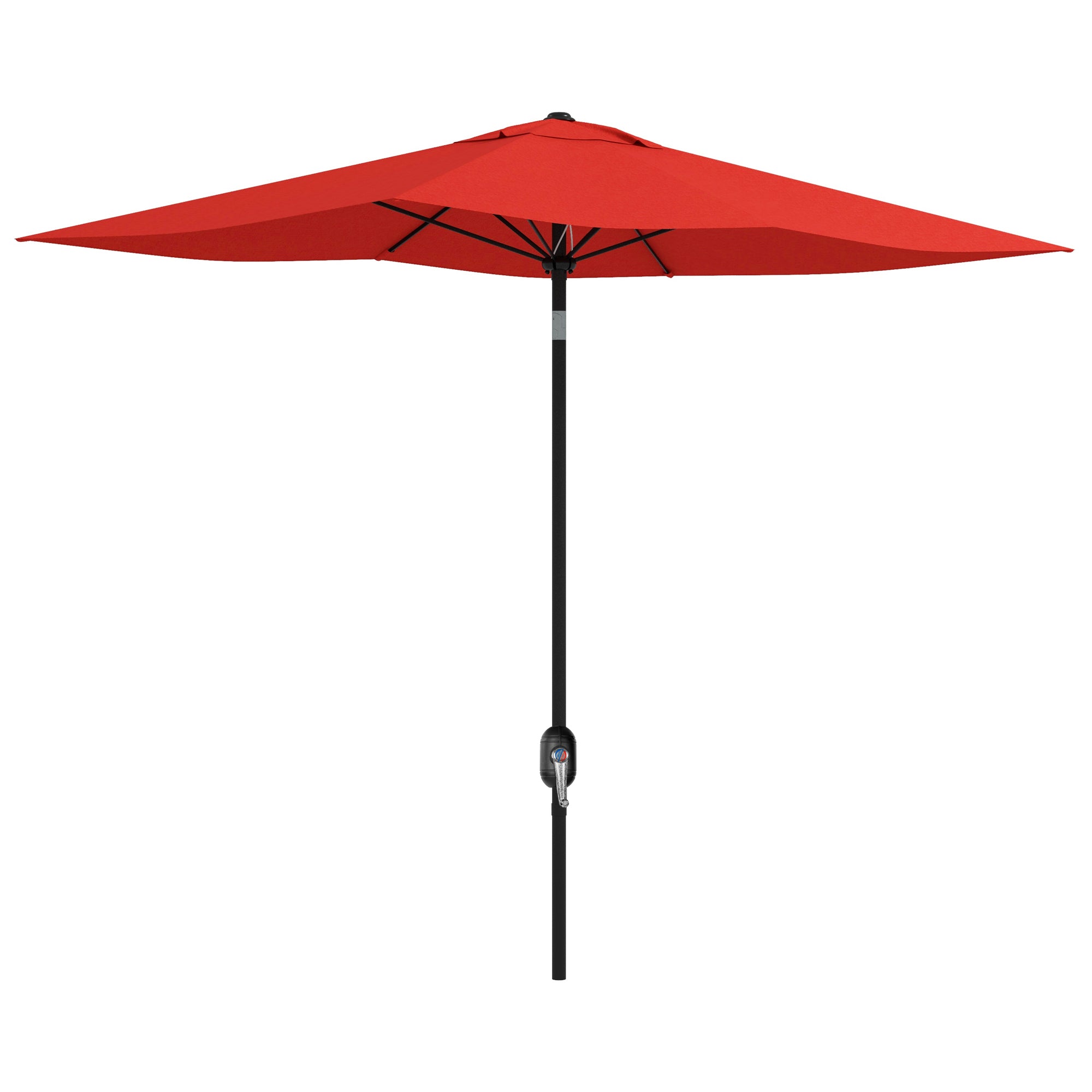 Garden Parasol Umbrella, Rectangular Outdoor Market Sun Shade, Wine Red