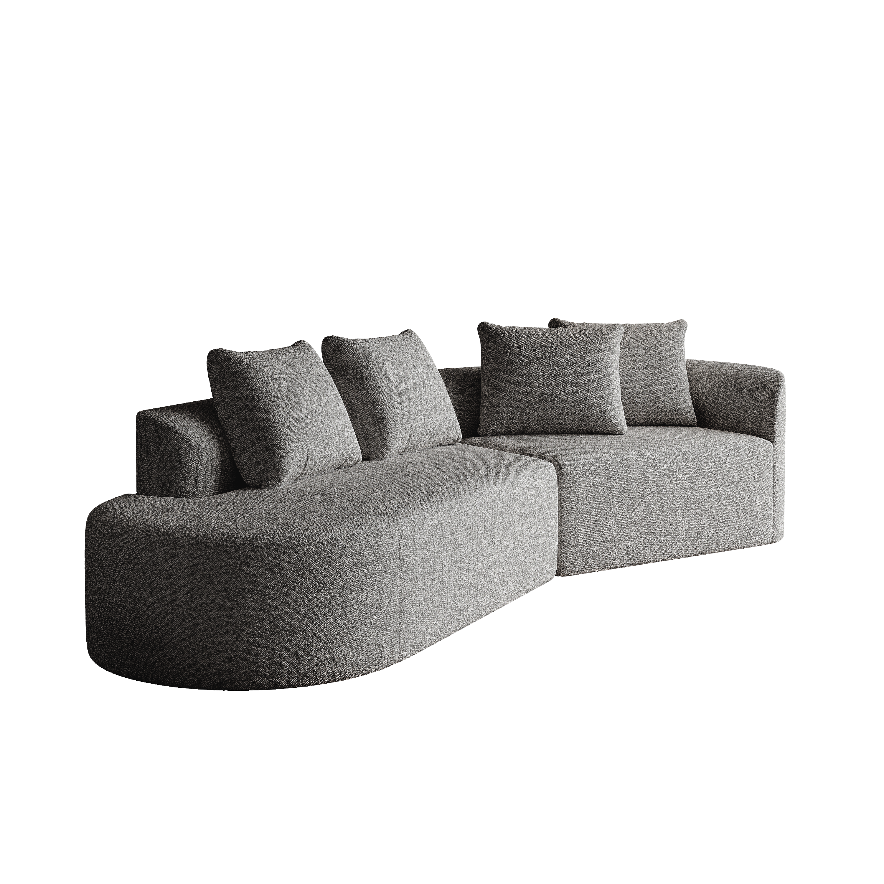 Chenille Sofa, Modern Oversized Corner, 4-Seater, Cloud Couch