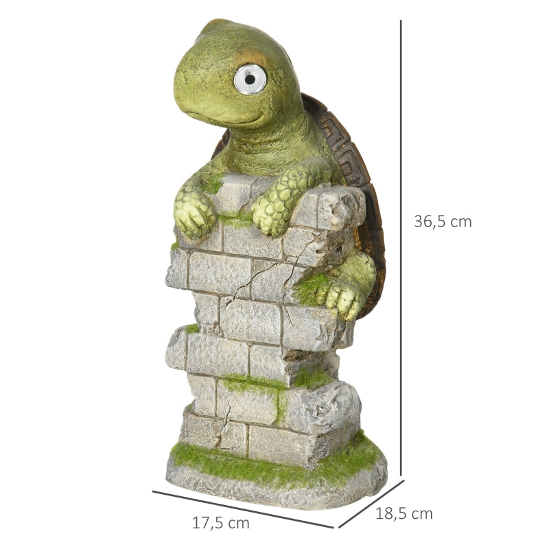 Turtle Sculpture, LED Solar Light, 36.5 cm, Magnesium Oxide