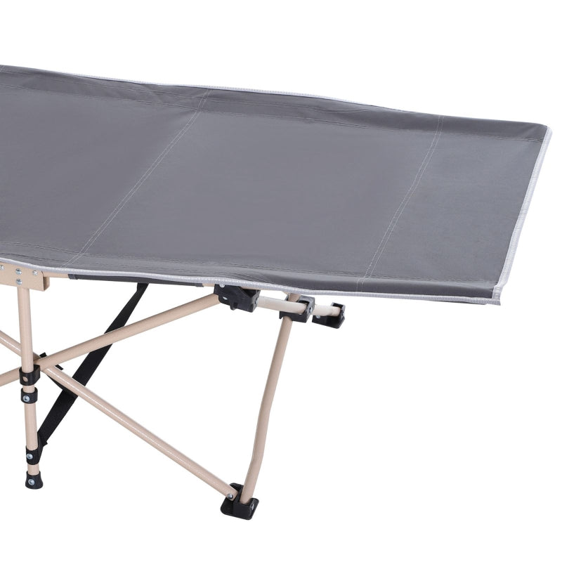 Camping Cot Single Portable Steel Frame, Grey
