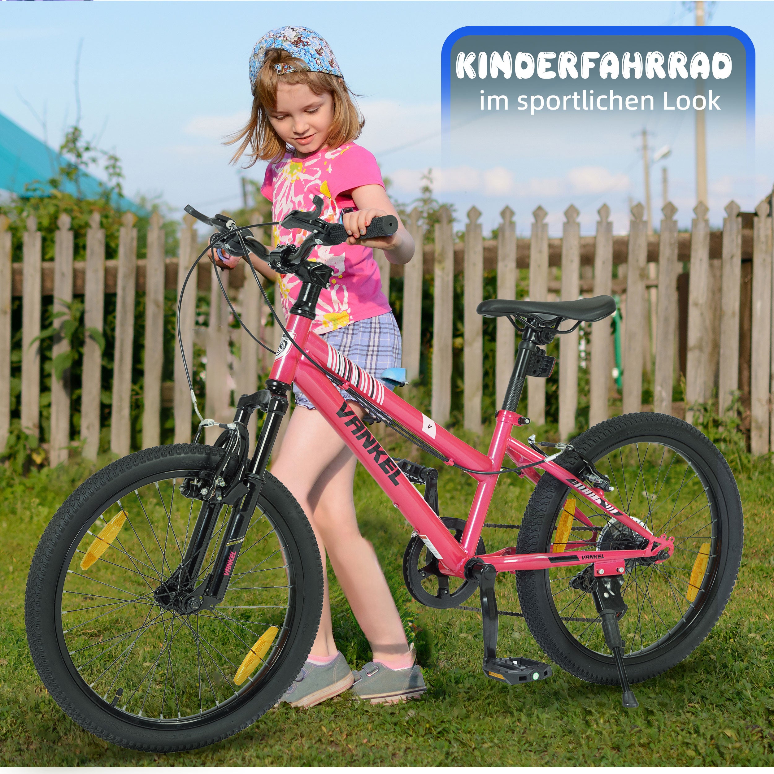 20-inch Children's Mountain Bike with 6-Speed Derailleur and V-Brakes, For Boys and Girls