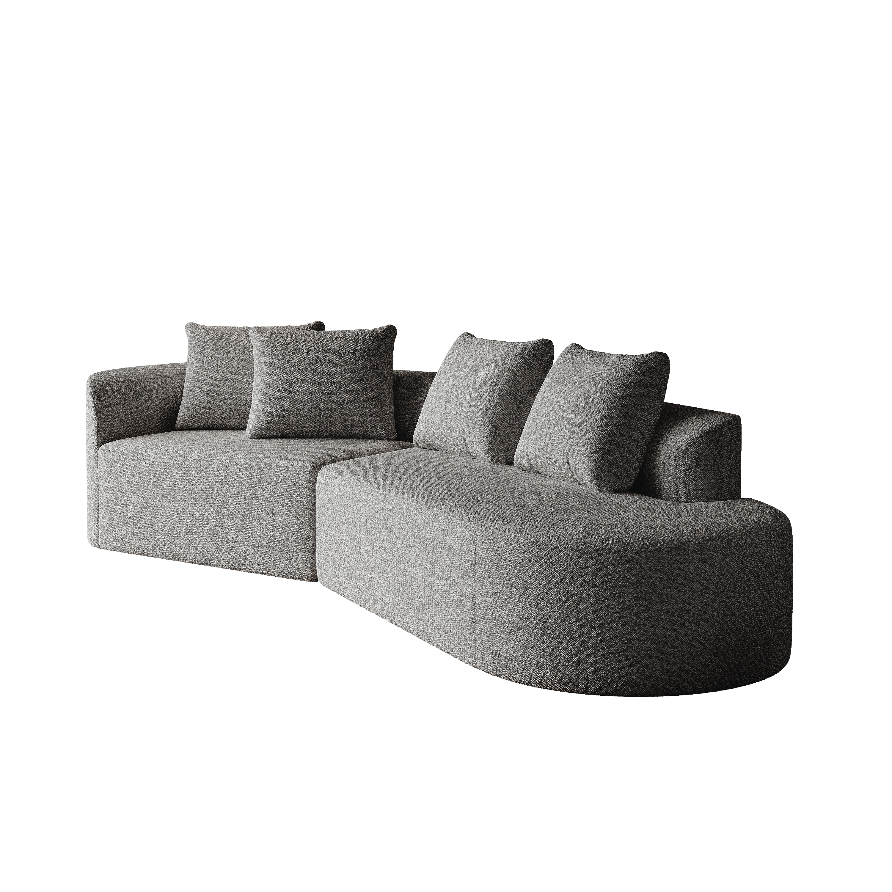 Chenille Sofa, Modern Upholstered Oversized Corner 4-Seater, freely combinable