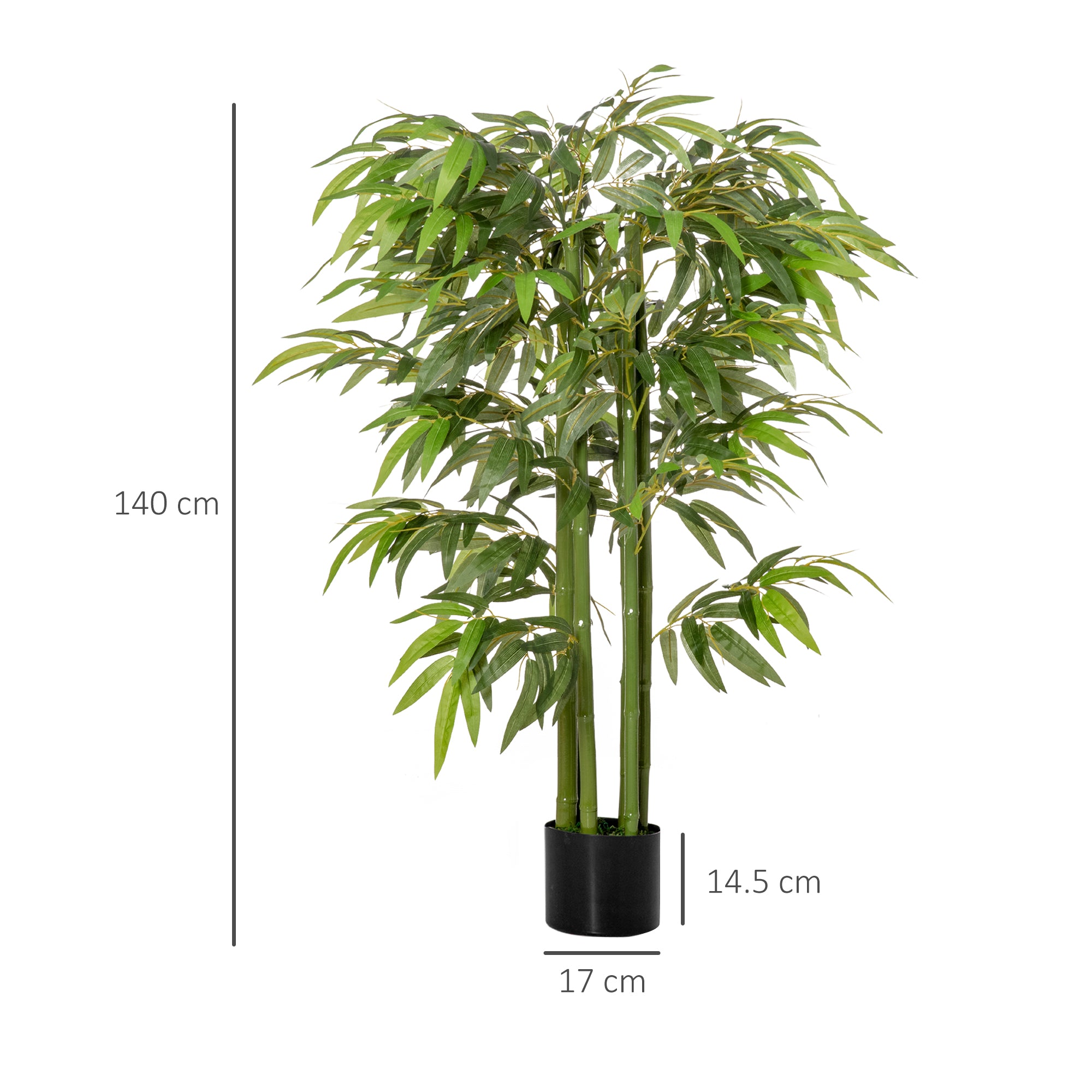 Artificial Bamboo Tree, 140 cm, 780 Leaves, Plastic