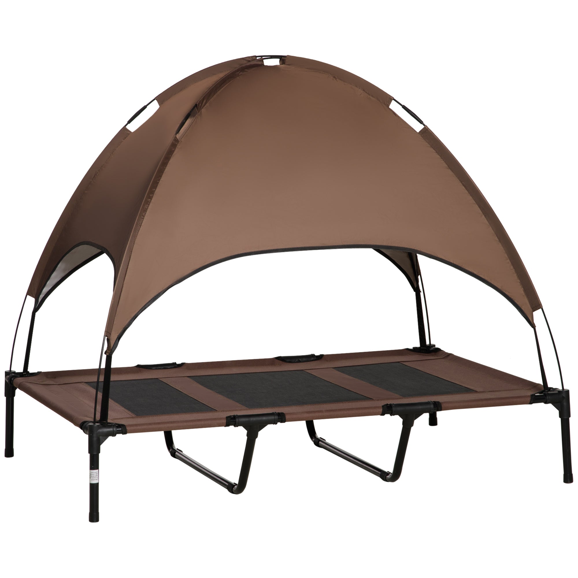 Pet Bed with Canopy, Elevated Outdoor Breathable, Taffeta Coffee