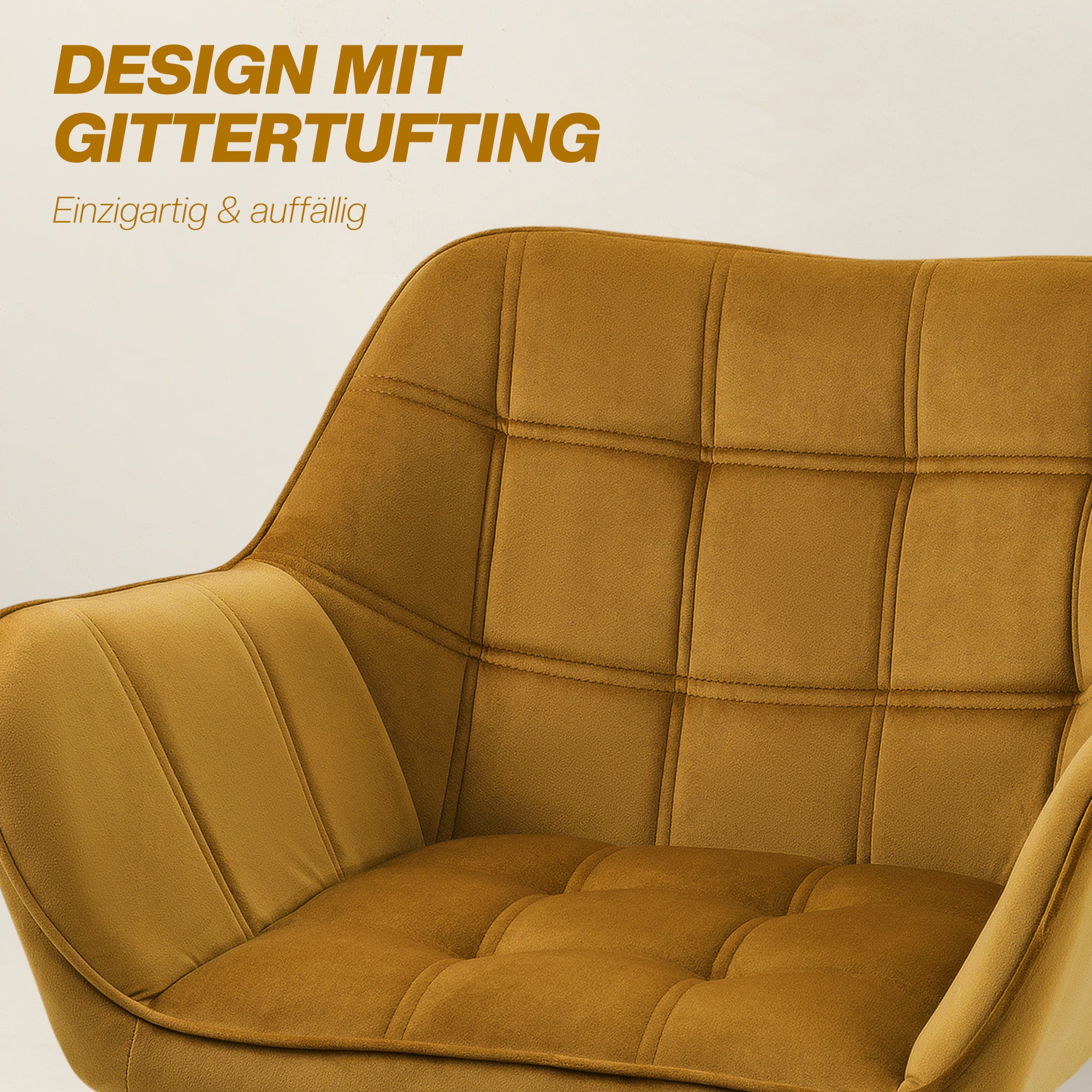 Wingback Recliner Chair, Scandinavian Style Raised Legs, Yellow Velvety Polyester