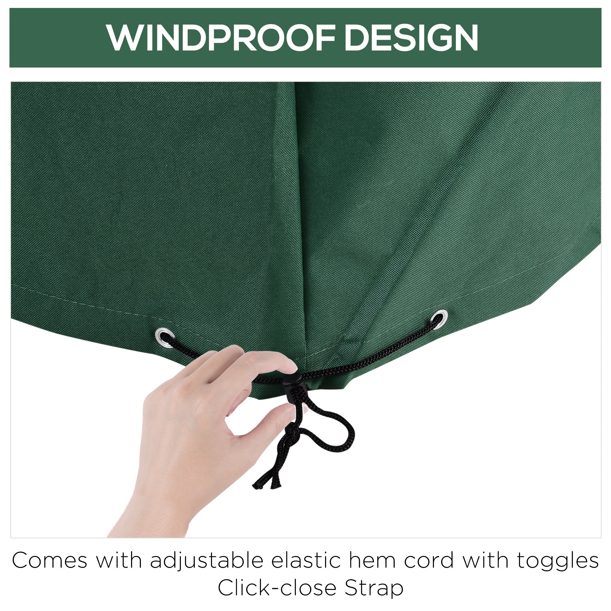 Outdoor Garden Furniture Cover, Waterproof Anti-UV Heavy Duty, Green