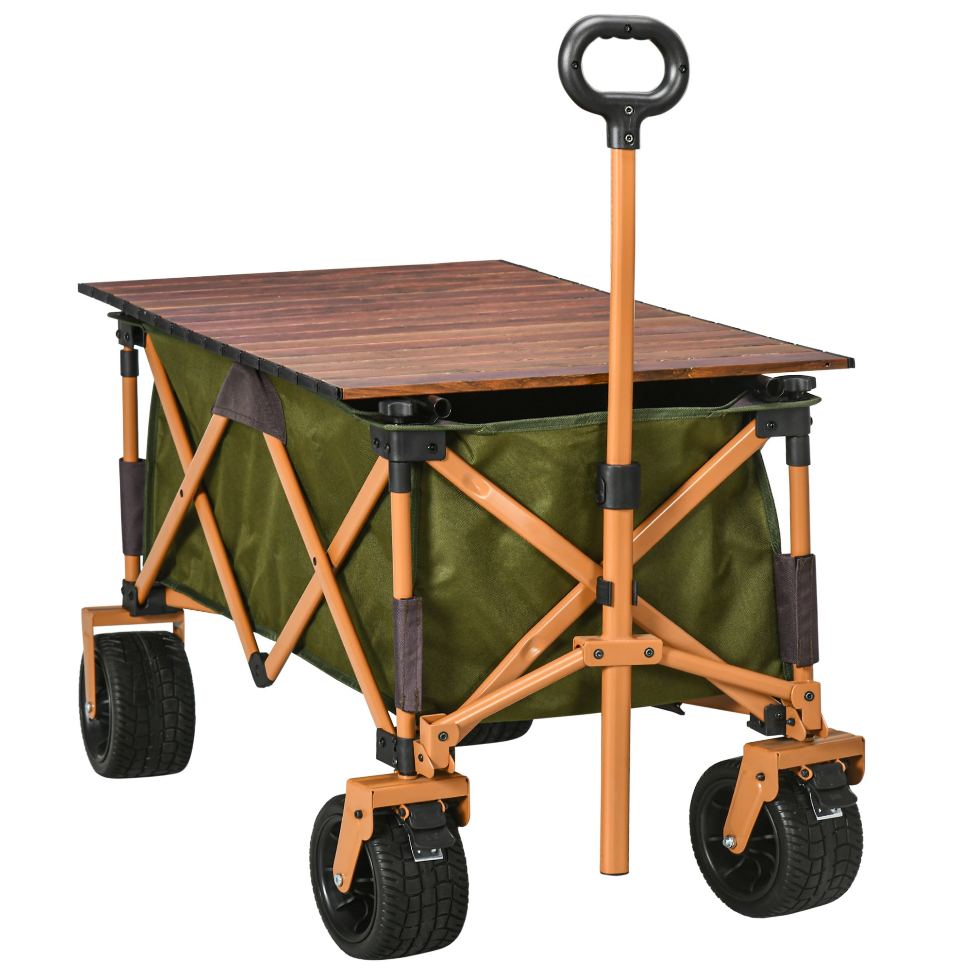 Handcart Foldable Transport Cart with Folding Board, 120 kg, Green