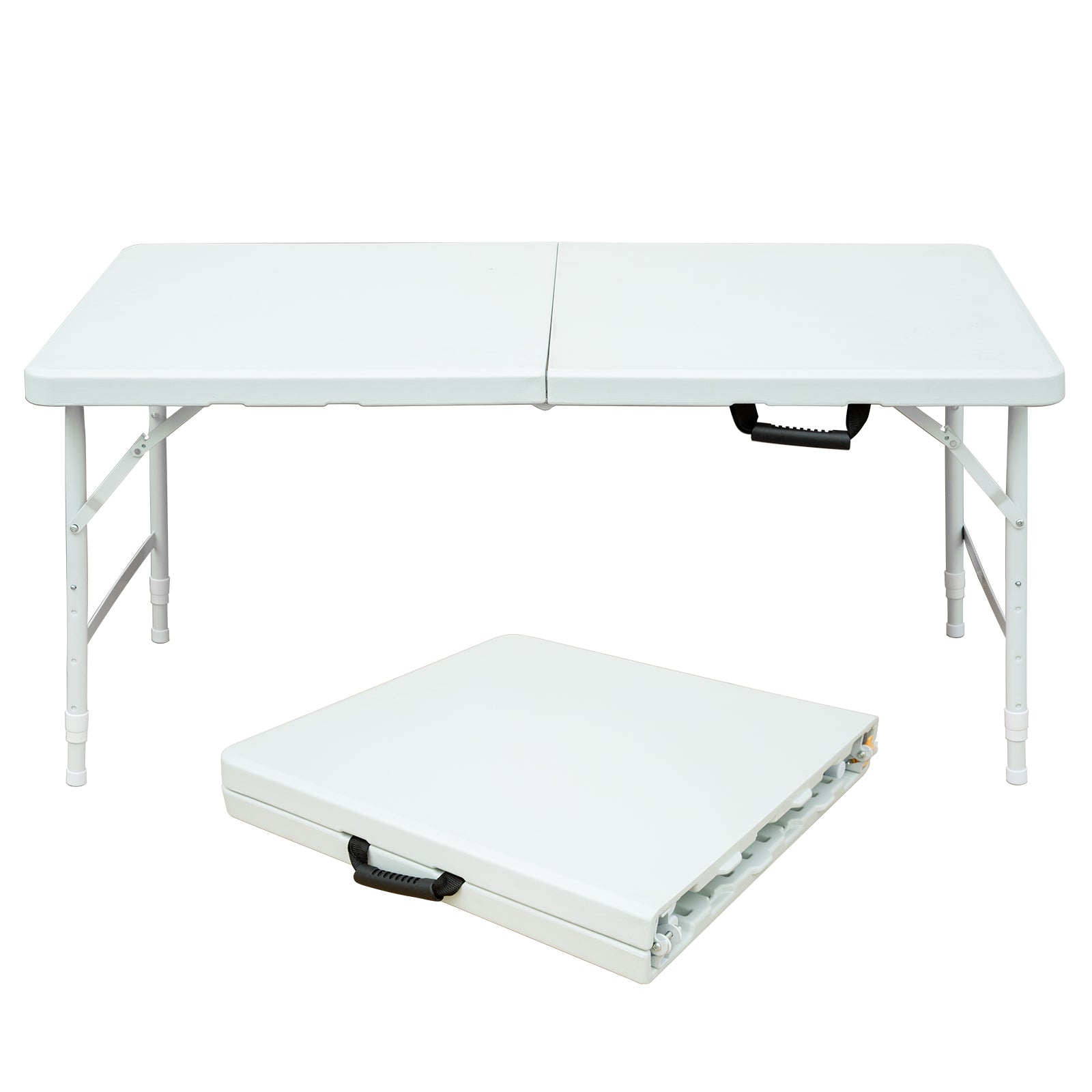 Folding Table 125cm Adjustable Height 135KG Capacity White
