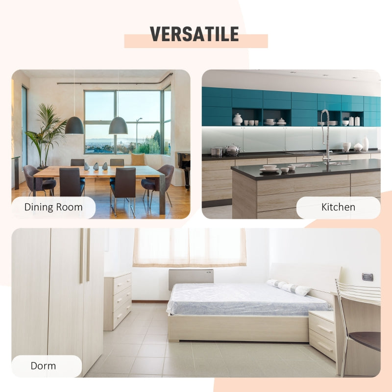 Foldable Drop Leaf Dining Table with Storage Shelves Cubes, Oak & White