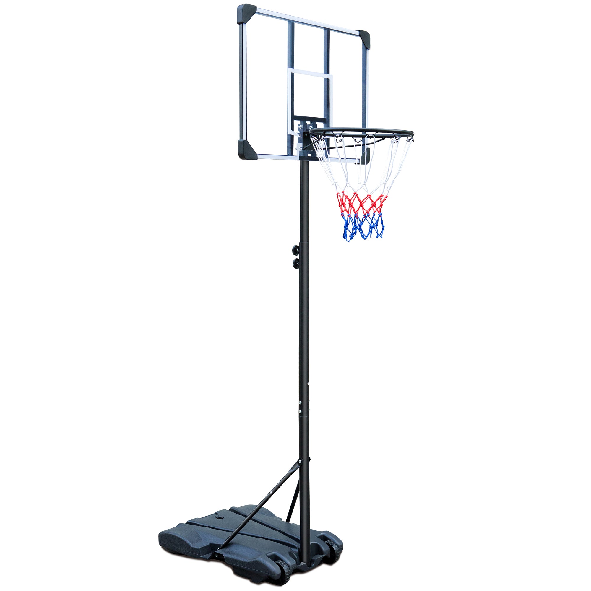Portable Basketball Hoop, Adjustable Height, Indoor/Outdoor, with Wheels