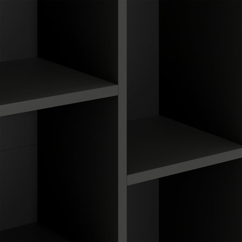 Bookshelf 2-Tier 5 Compartments Black