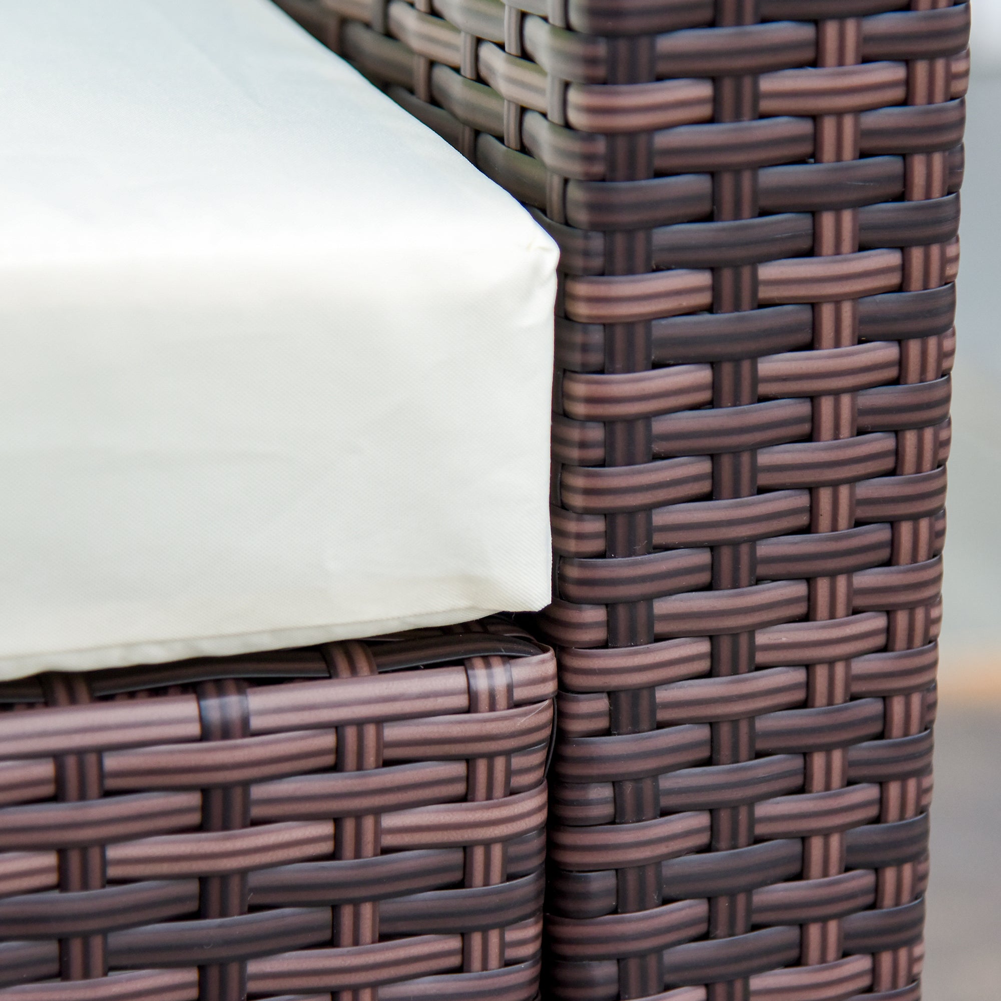 4-Seater Sofa Set Sectional Coffee Table Rattan Brown