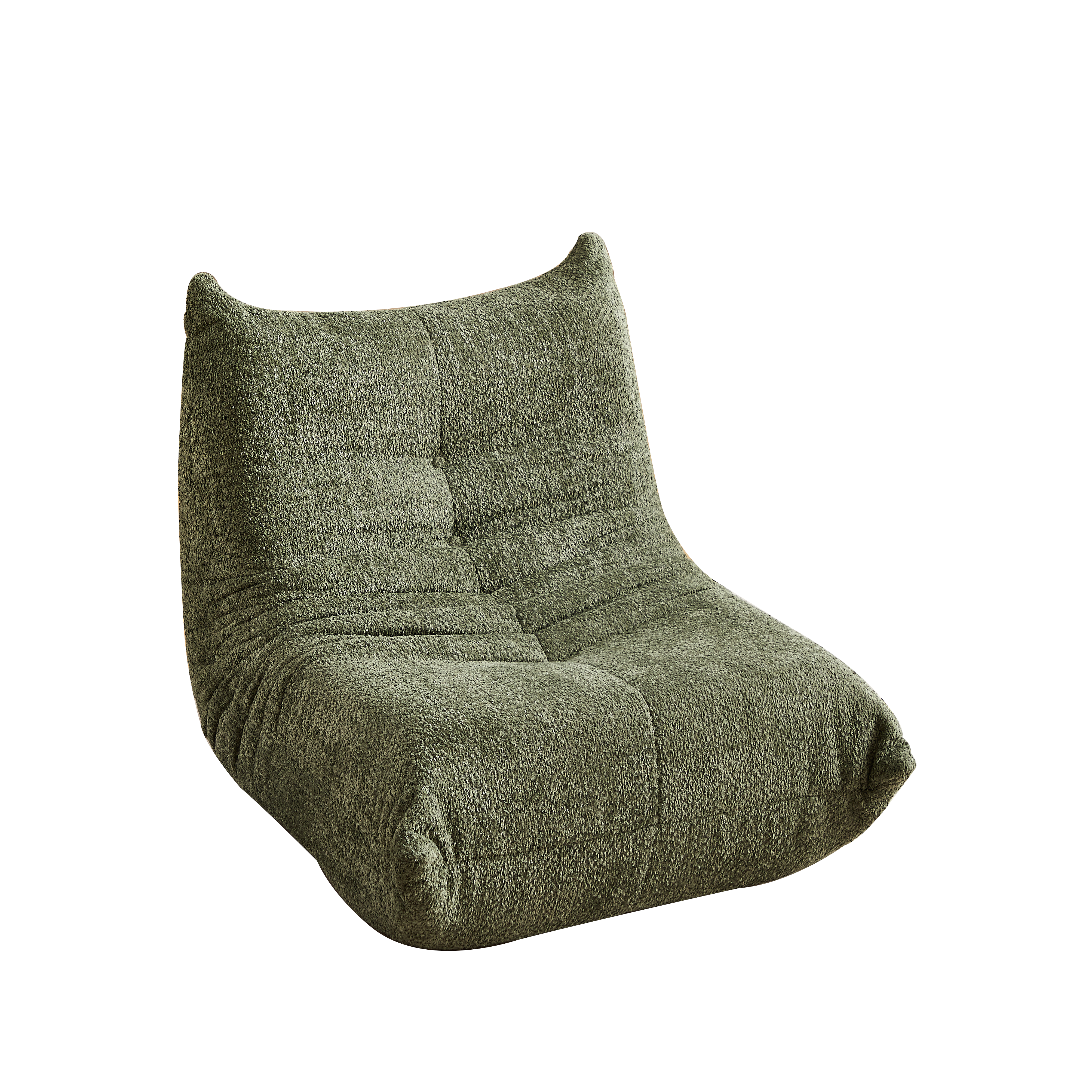 Chenille Togo Sofa, Armless Floor Lounge Chair with High-Density Memory Foam, Chenille Fabric