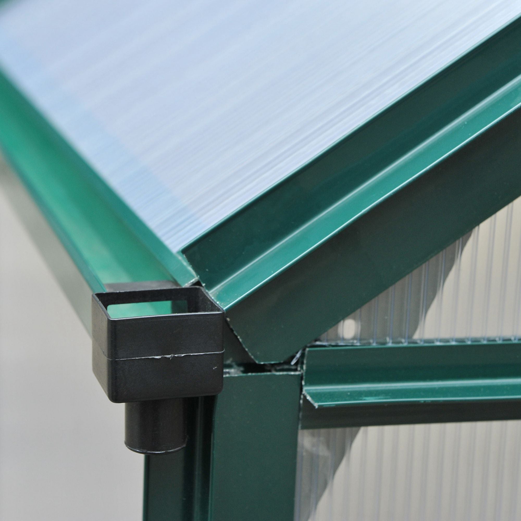 Polycarbonate Greenhouse, 6 x 6ft Walk-In with Slide Door and Window, Dark Green